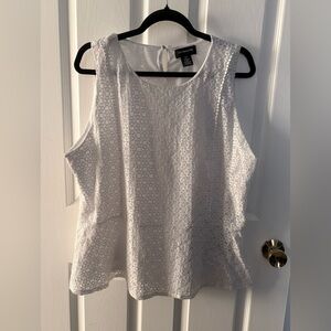 Liz Claiborne White Lace Sleeveless Blouse